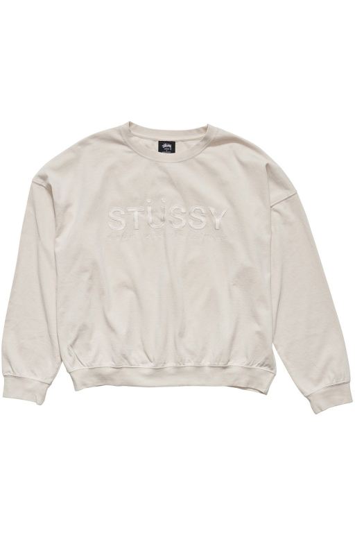 Stussy Womens Trail Embroidered Rugby Crew Sweaters White - YVIFB6538